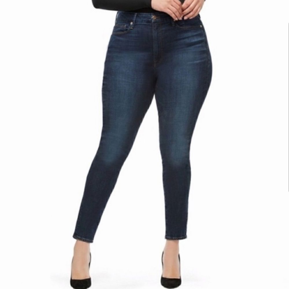 Good American Good Legs Dark Indigo High-Rise Skinny Jeans